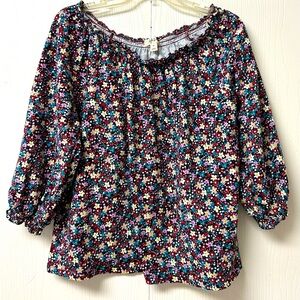 Style & Co Floral Off The Shoulder Top Size 1X